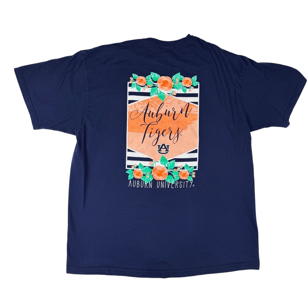 Gameday Couture Auburn Tigers T-Shirt Women XL Navy Blue Good Floral Graphic Tee - Picture 4 of 7